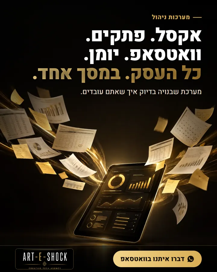 פוסט: אקסל, פתקים, וואטסאפ, יומן. כל העסק במסך אחד, טאבלט עם לוח בקרה ודפים מעופפים
